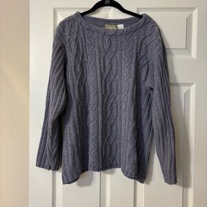 Vintage Liz Claiborne Lizwear Lavender Cable Knit Sweater size L